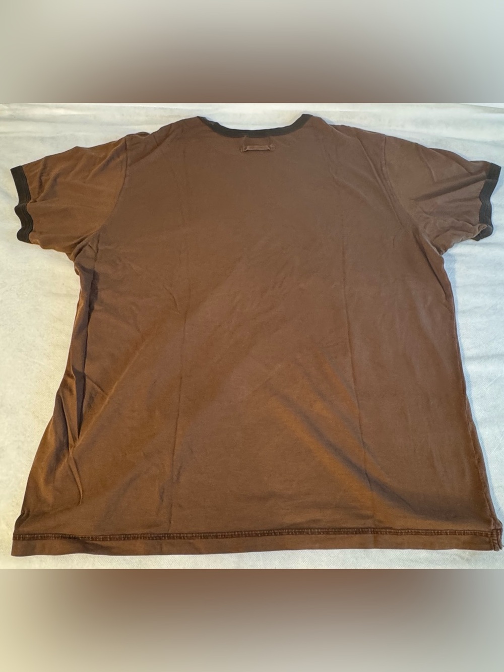 Juicy Couture Brown Ringer Tee XXL Y2K Minimalist Short Sleeve Shirt